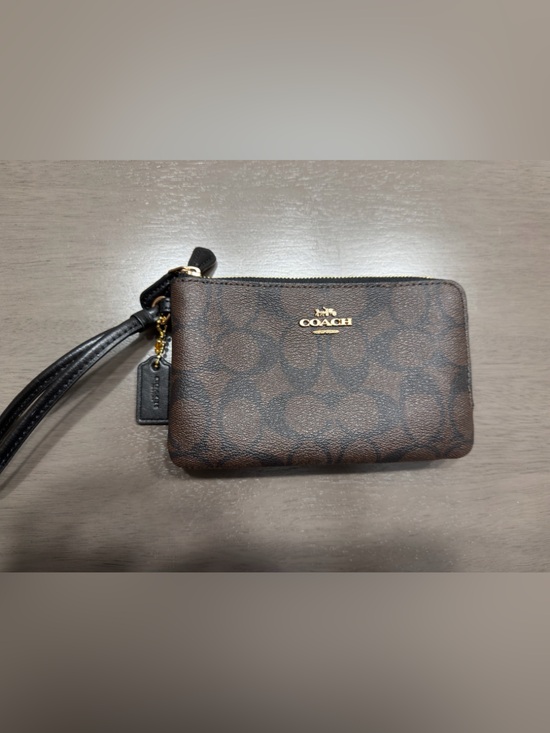 Coach Handbags - Coach wristlet Brown/Black in signature canvas